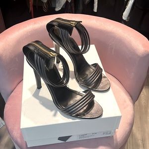 Derek Lam ‘Fallon’ heeled sandals in gunmetal - GREAT DEAL!!